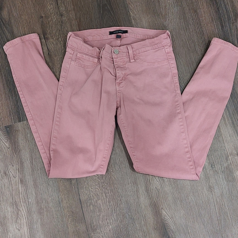 Rose colored Flying Monkey Stretch jeans